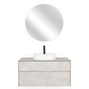 LAMINA Set mobilier baie, mască lavoar, top, oglindă LED, lavoar