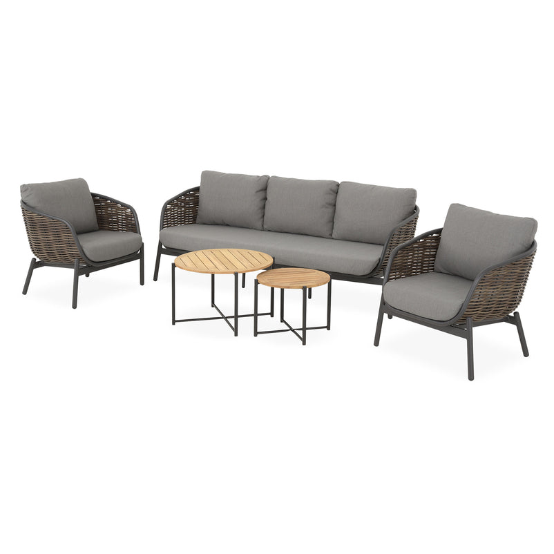 BARI/ROCHELLE Set mobilier terasă/grădină, canapea, 2 fotolii, 2 măsuțe