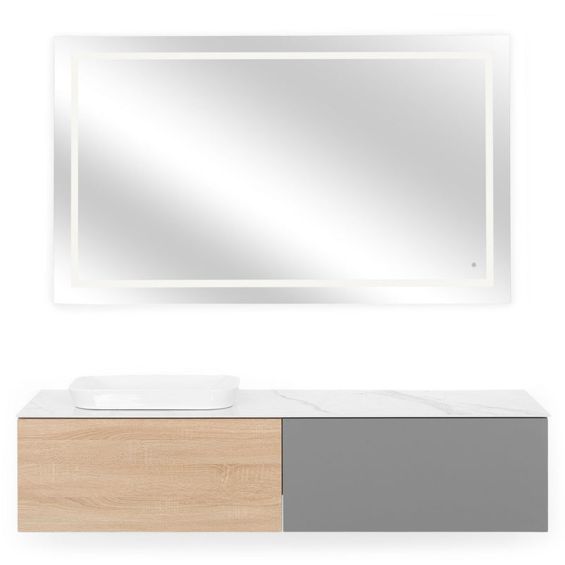 FONTANA/RADIANCE Set mobilier baie, mască lavoar, lavoar, top, oglindă LED