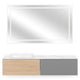 FONTANA/RADIANCE Set mobilier baie, mască lavoar, lavoar, top, oglindă LED