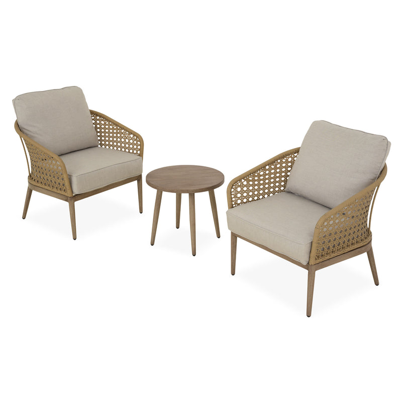 CORAL Set mobilier terasă/grădină, 2 fotolii și măsuță cafea