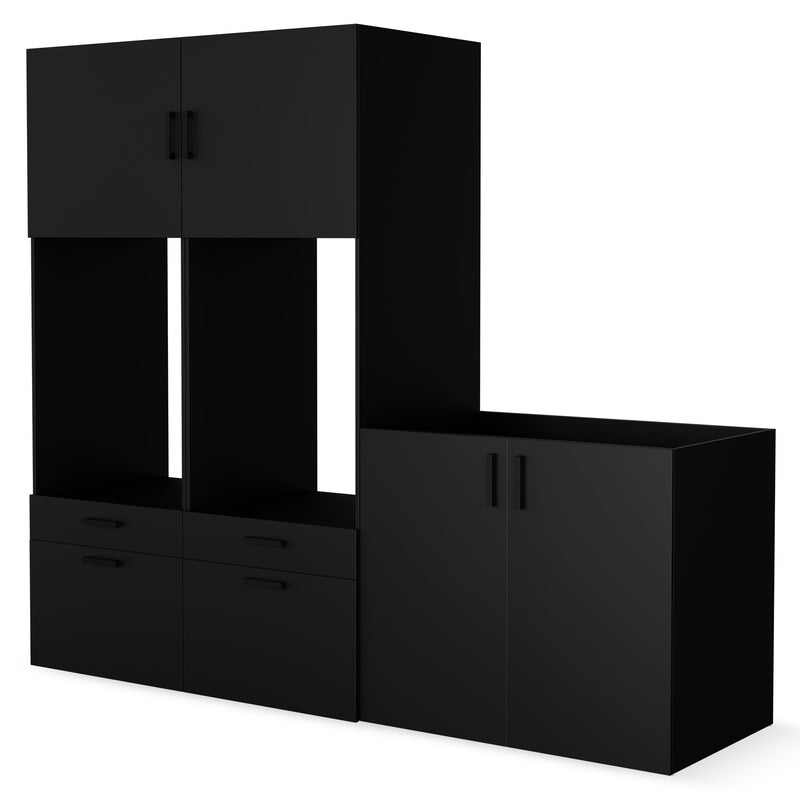WASH&STORE Set mobilier baie, 5 piese dulapuri baie, mașina spălat/uscător