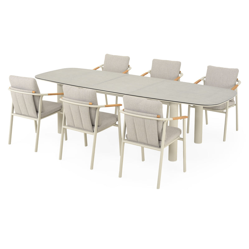 SALLY Set mobilier terasă/grădină, 6 scaune și masă extensibilă