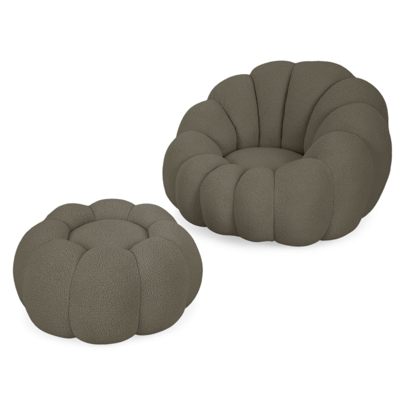 KITRIDGE Set mobilier, fotoliu rotativ și taburet