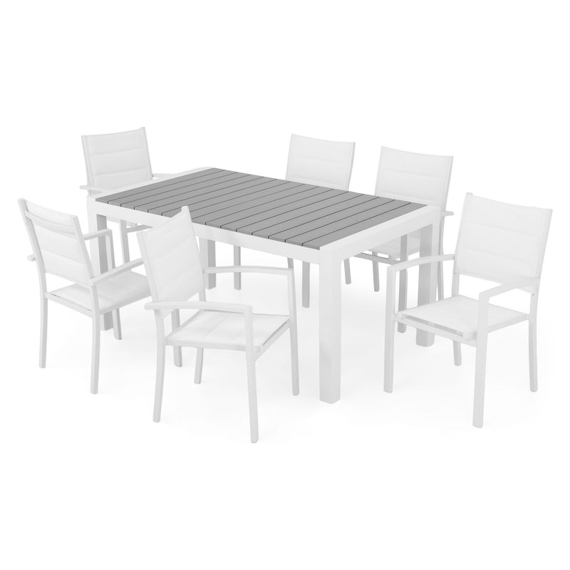 ENCORE/DRESDEN Set mobilier terasă/grădină, 6 scaune și masă extensibilă