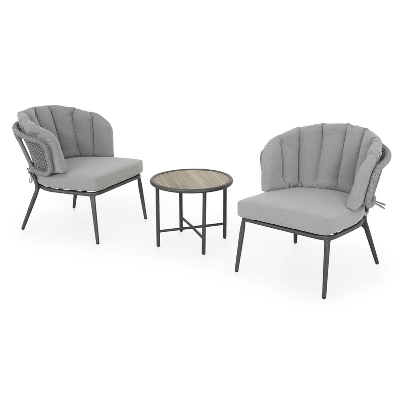 MUMBAI Set mobilier terasă/grădină, 2 fotolii și măsuță