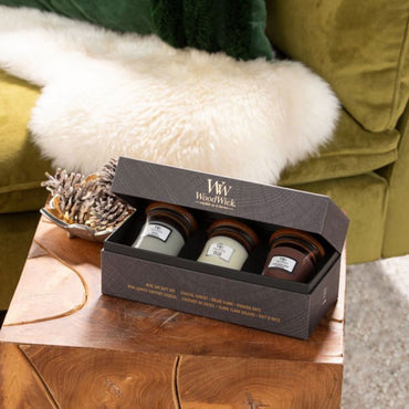 CLASSIC Set cadou 3 lumânări mini Woodwick