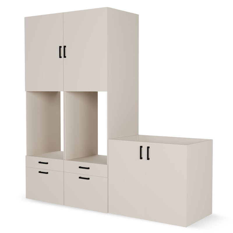 WASH&STORE Set mobilier baie, 5 piese dulapuri baie mașină spălat/uscător