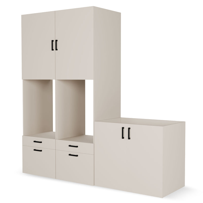 WASH&STORE Set mobilier baie, 5 piese dulapuri baie mașină spălat/uscător