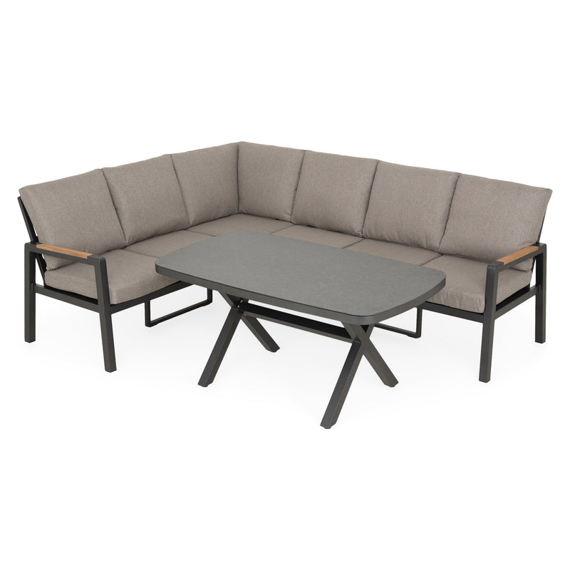 TREINTA Set mobilier terasă/grădină, colțar și masă