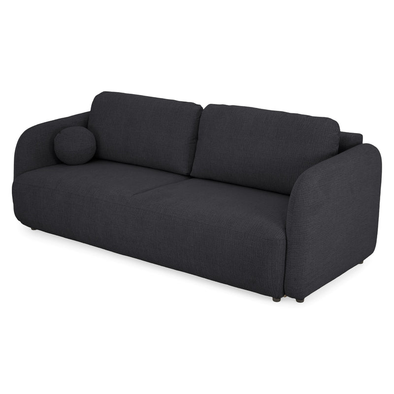 LUNEL Canapea extensibilă, 3 locuri, ladă depozitare, stofă