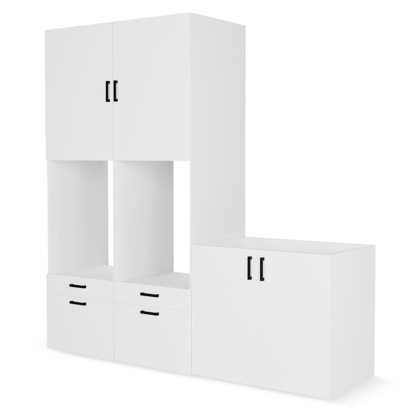 WASH&STORE Set mobilier baie, 5 piese dulapuri baie mașină spălat/uscător