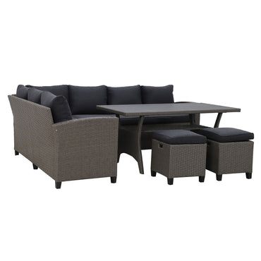 BAXTER Set mobilier terasă/gădină, colțar, masă, 2 taburete