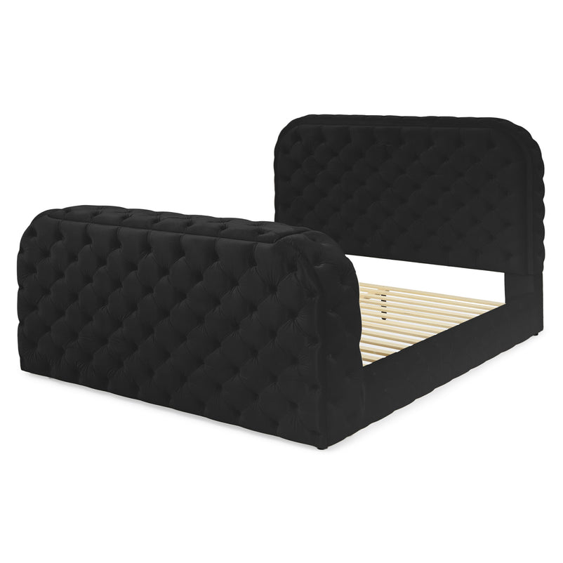 CLERMONT Pat tapițat, șemineu, spațiu TV, LED, somieră incluse