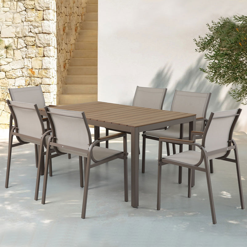 PARMA Set mobilier terasă/grădină, 6 scaune și masă