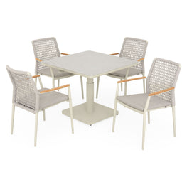 SALERNO Set mobilier terasă/grădină, 4 scaune și masă