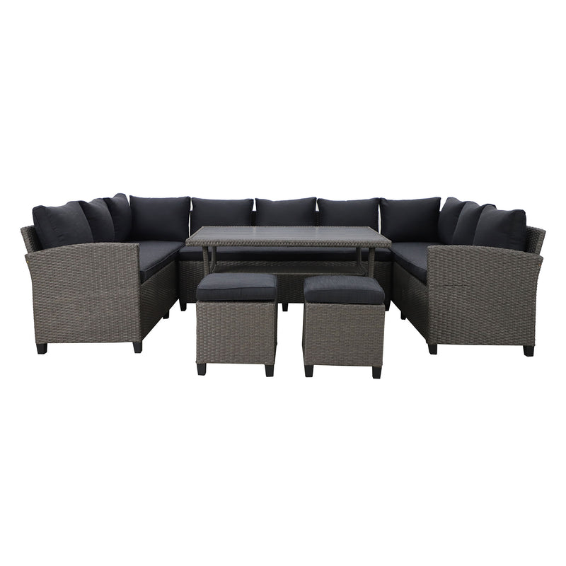 BAXTER Set mobilier terasă/gădină, colțar, masă, 2 taburete