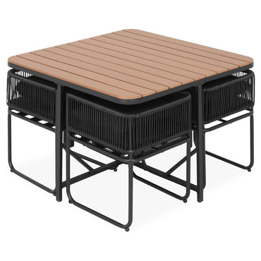 KARL Set mobilier terasă/grădină, 4 scaune și masă