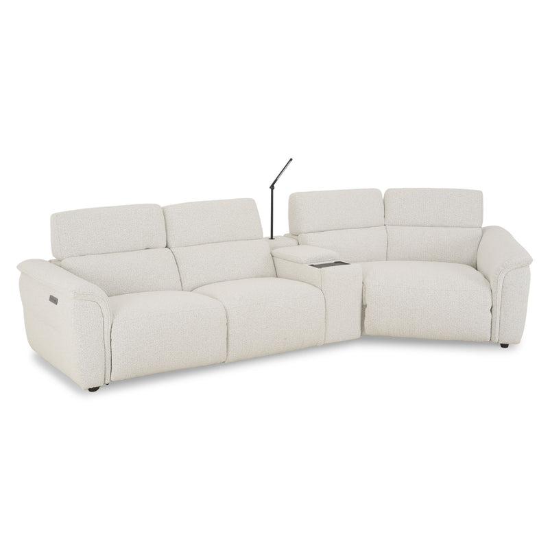 ADDISON Colțar, 2 reclinerele electrice, lampă, încărcare USB, stofă