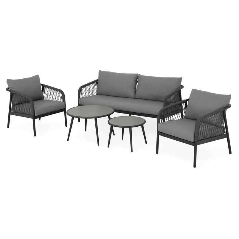 TIVOLI Set mobilier terasă/gădină, canapea, 2 fotolii și 2 măsuțe