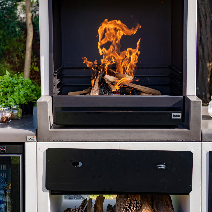 KITAWAY Corp grătar carbune/lemne cu coș fum