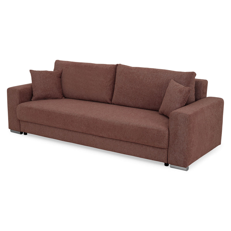 ANTONY Canapea extensibilă, 3 locuri, ladă depozitare, stofă