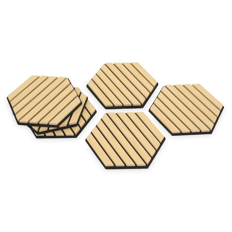 DECORIF Set 6 panouri decorative acustice hexagonale pentru perete