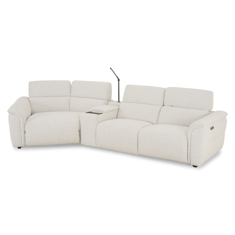ADDISON Colțar, 2 reclinerele electrice, lampă, încărcare WIRELES și USB, stofă