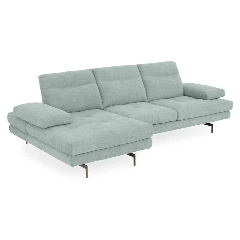 MISTERY Colțar șezlong stânga/dreapta cu mecanism manual spătar și brațe, stofă