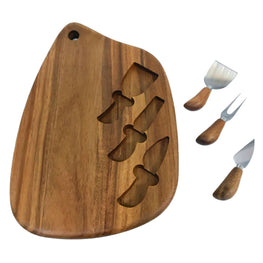 HARMONY Set platou servire brânzeturi, lemn, L.38cm