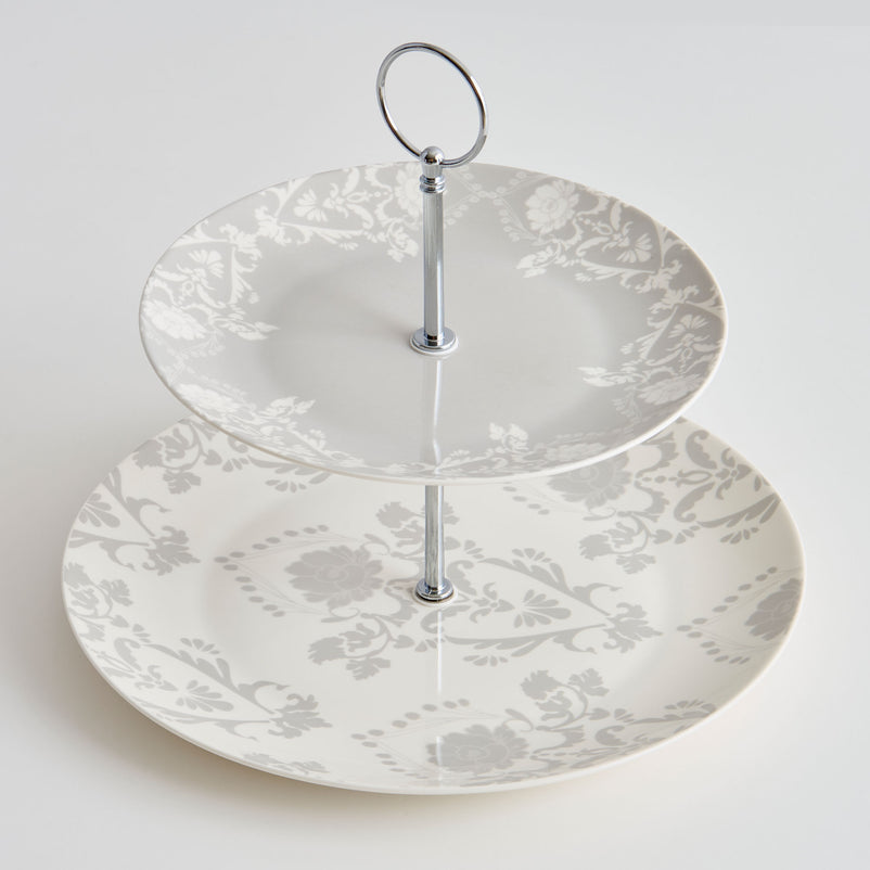 TIFFANY Platou supraetajat, porțelan, D.20/26cm