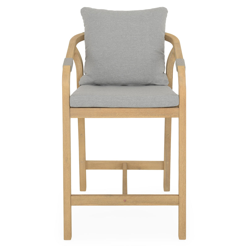 ASHEN Set mobilier terasă/grădină, 2 scaune bar