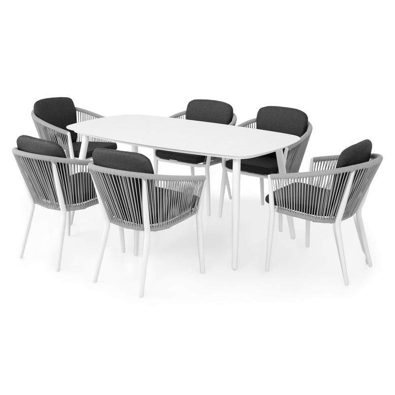 ORSO Set mobilier terasă/grădină, 6 scaune și masă