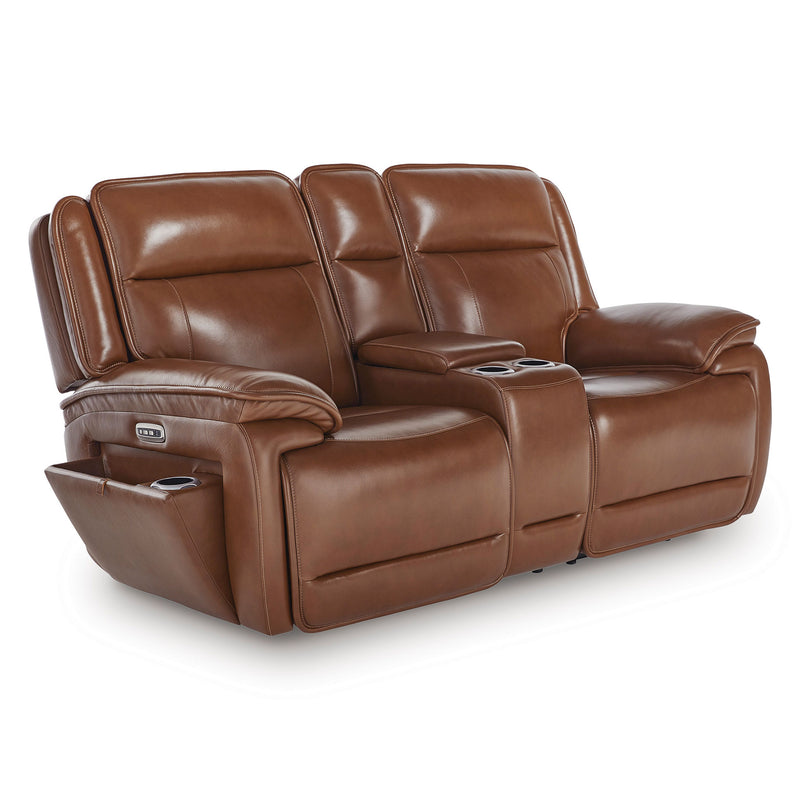 CRAWFORD Canapea 2 locuri, 2 reclinere electrice, consolă depozitare, piele