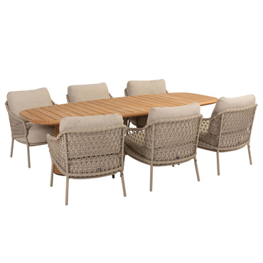 CAPRI/SARDINIA Set mobilier terasă/grădină, 6 fotolii și masă