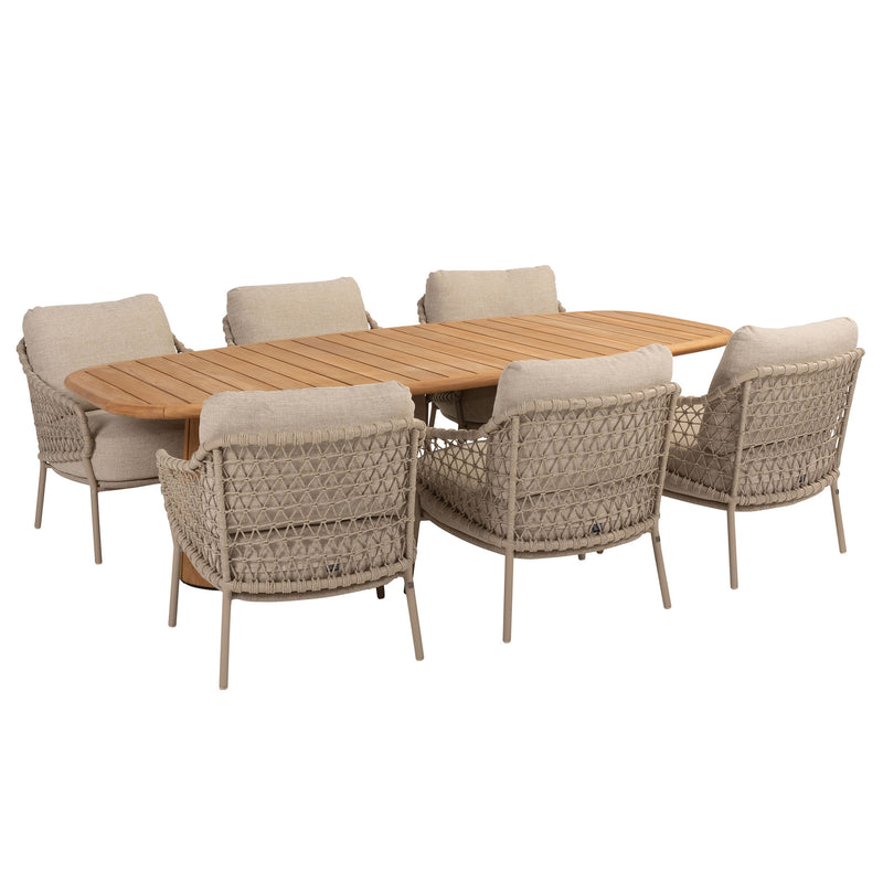 CAPRI/SARDINIA Set mobilier terasă/grădină, 6 fotolii și masă