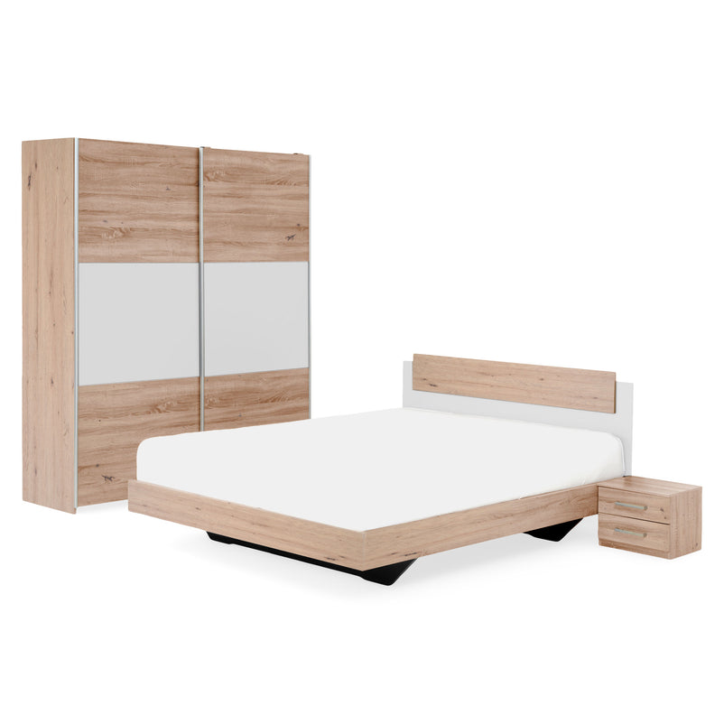 MIAMI Set mobilier dormitor, dulap, pat și 2 noptiere