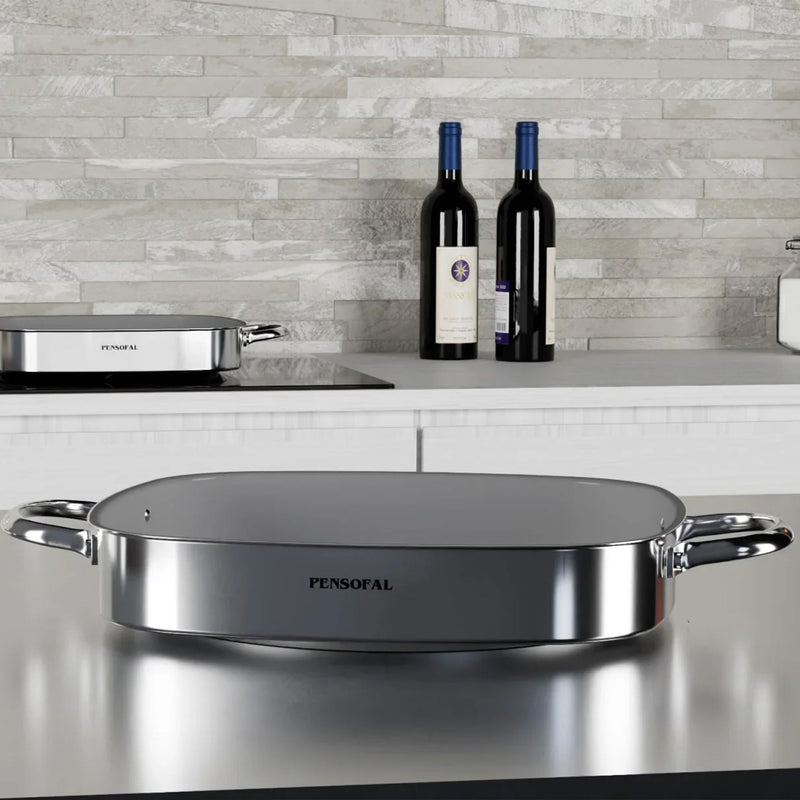 NEW ERA Tavă grill, inox, L.28cm