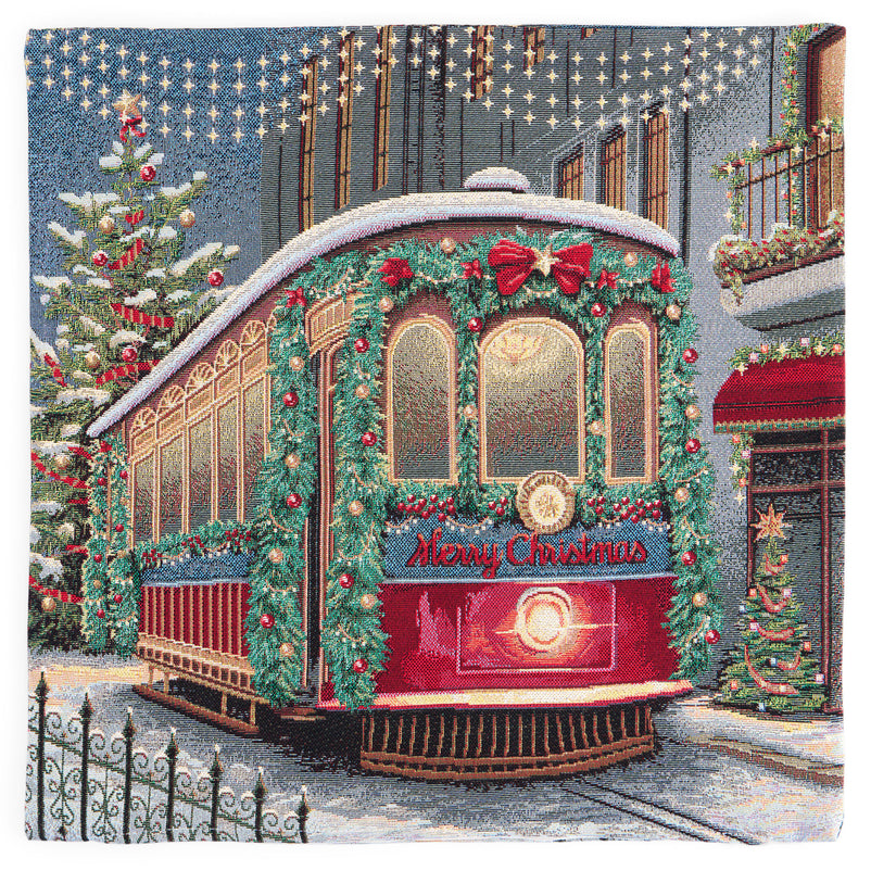 CHRISTMAS TRAM Pernă decorativă, 45x45cm
