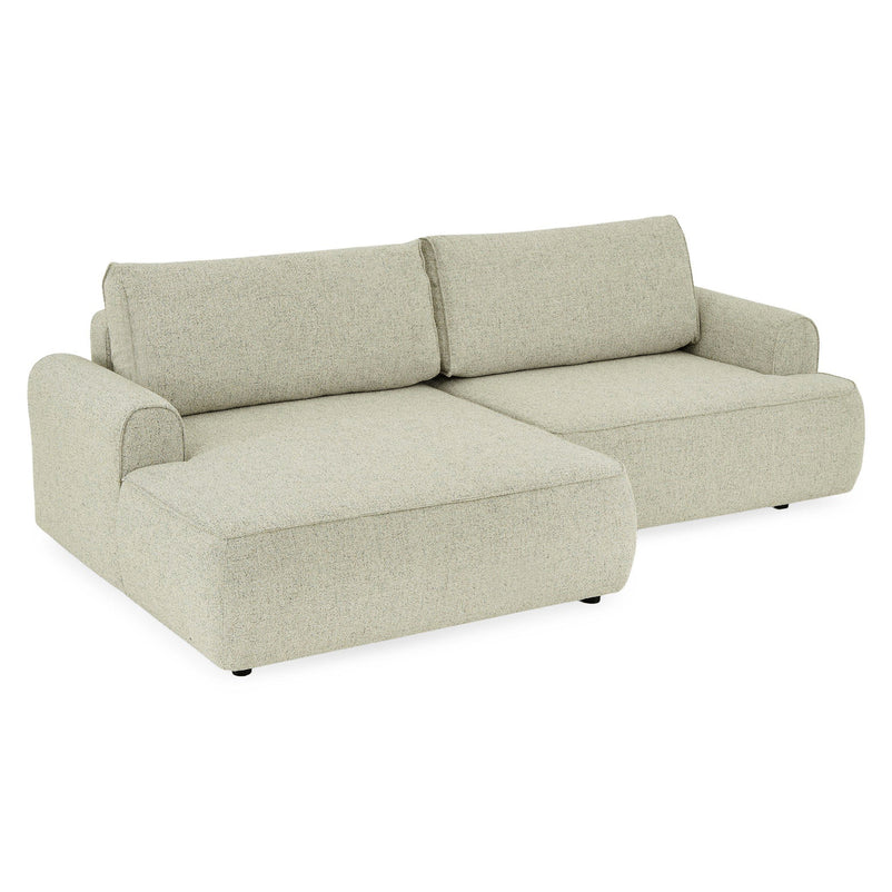 LESLY Colțar 3 locuri extensibil, șezlong stânga/dreapta, ladă depozitare, stofă