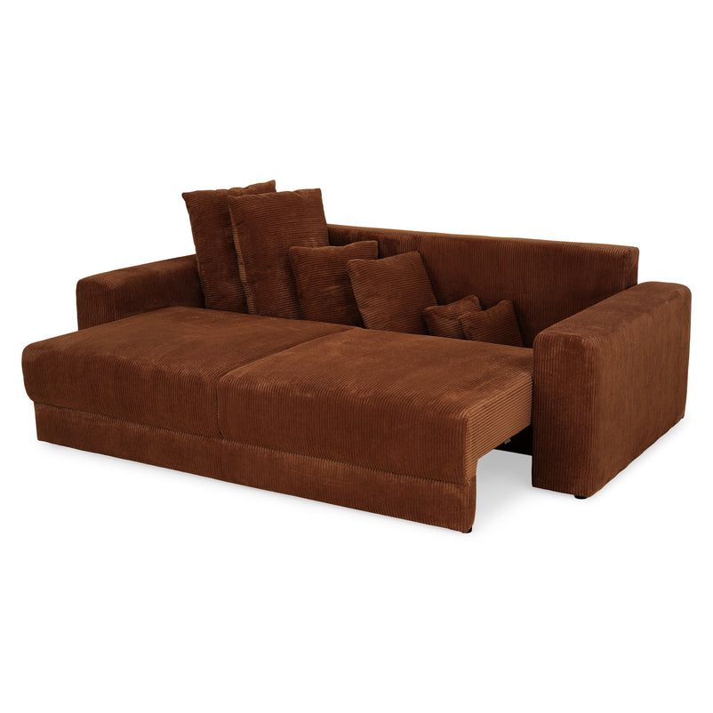 MELUN Canapea extensibilă, 3 locuri, ladă depozitare, stofă