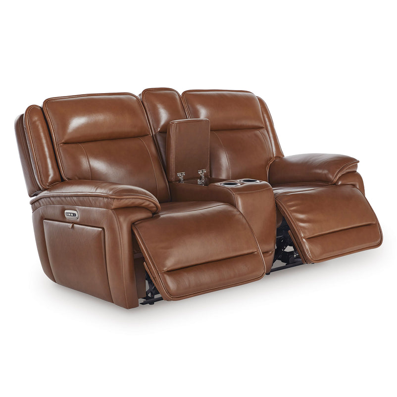 CRAWFORD Canapea 2 locuri, 2 reclinere electrice, consolă depozitare, piele