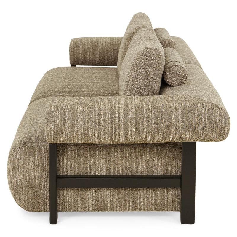 LYMAN Canapea 3 locuri, 3 perne decorative incluse, stofă