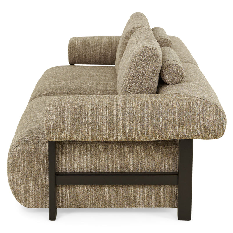 LYMAN Canapea 3 locuri, 3 perne decorative incluse, stofă