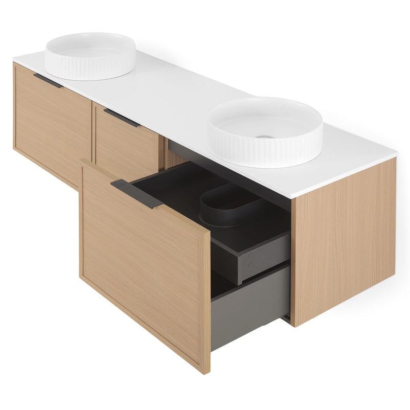 ARTEMIDE/HORIK Set mobilier baie, mască lavoar, top, 2 lavoare