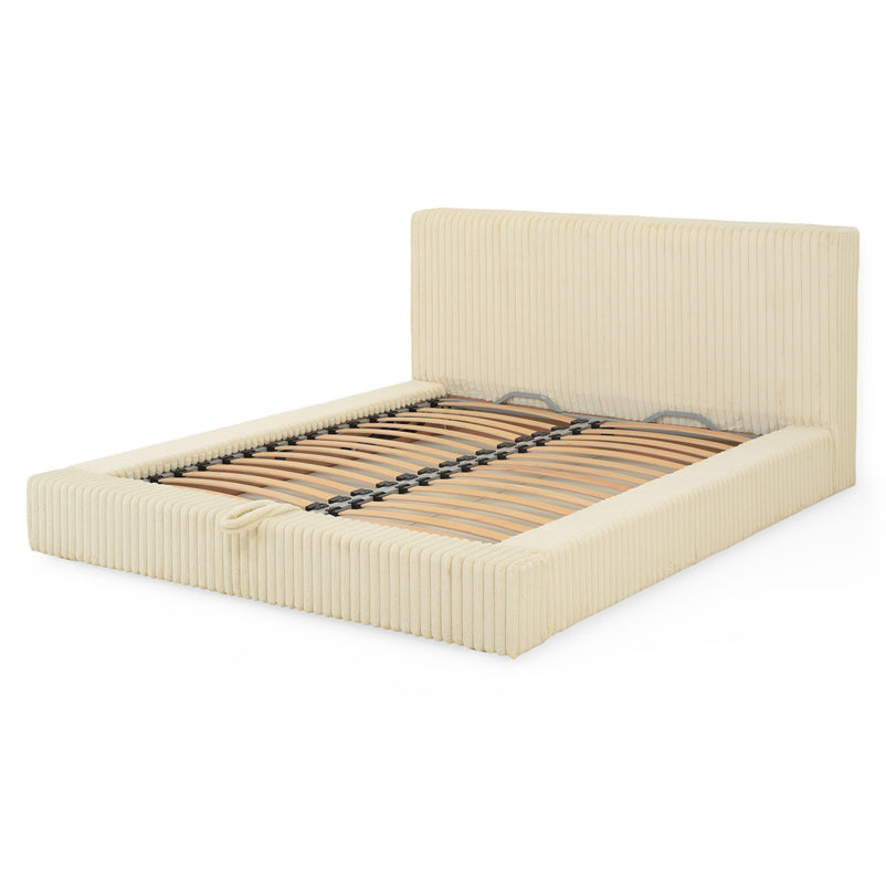 NORDEND Pat tapițat, 160x200cm, somieră rabatabilă și ladă incluse