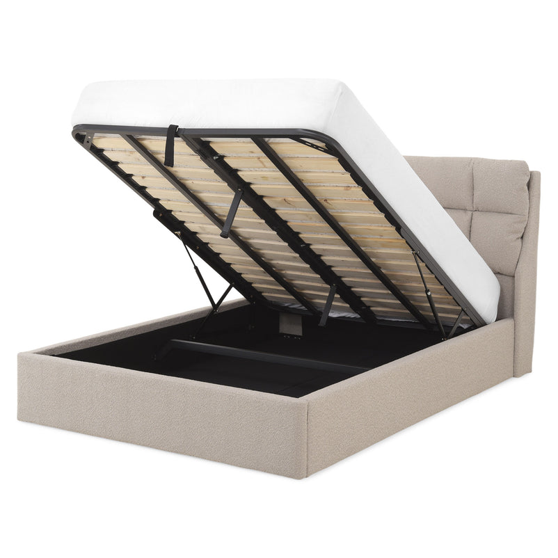 FULTON Pat tapițat, somieră rabatabilă și ladă depozitare incluse