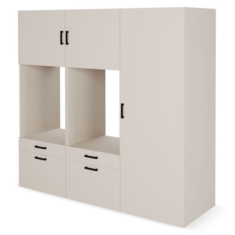 WASH&STORE Set mobilier baie, 5 piese dulapuri baie mașina spălat/uscător