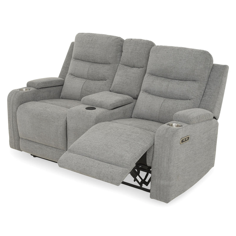 PARKER Canapea 2 locuri cu 2 reclinere electrice, încarcare wireless, consolă depozitare, stofă