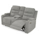 PARKER Canapea 2 locuri cu 2 reclinere electrice, încarcare wireless, consolă depozitare, stofă